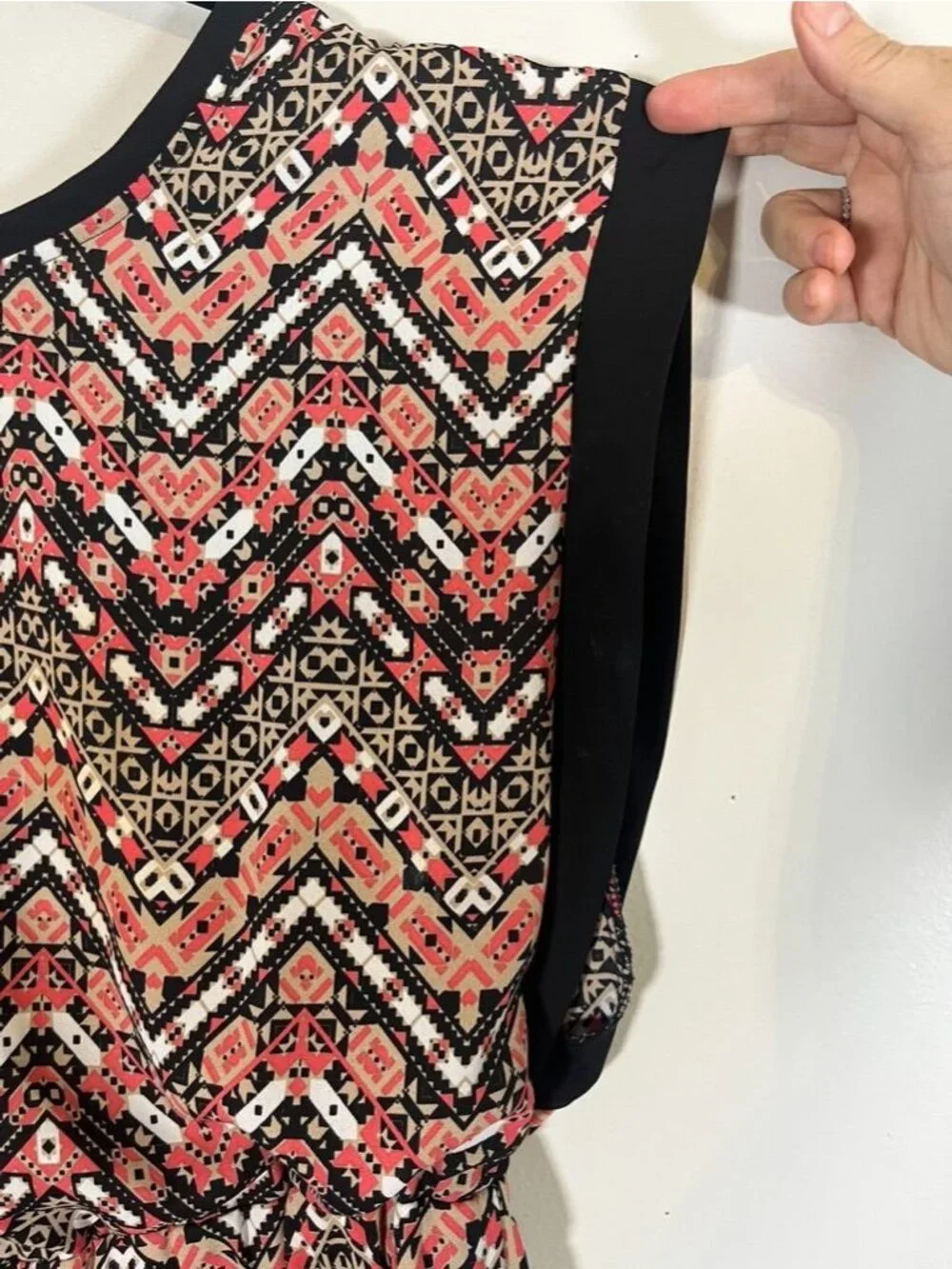 Colorful Western Dress 1X Black Boho Indie‎ Folk Aztec Southwest Hippie Chic 80s